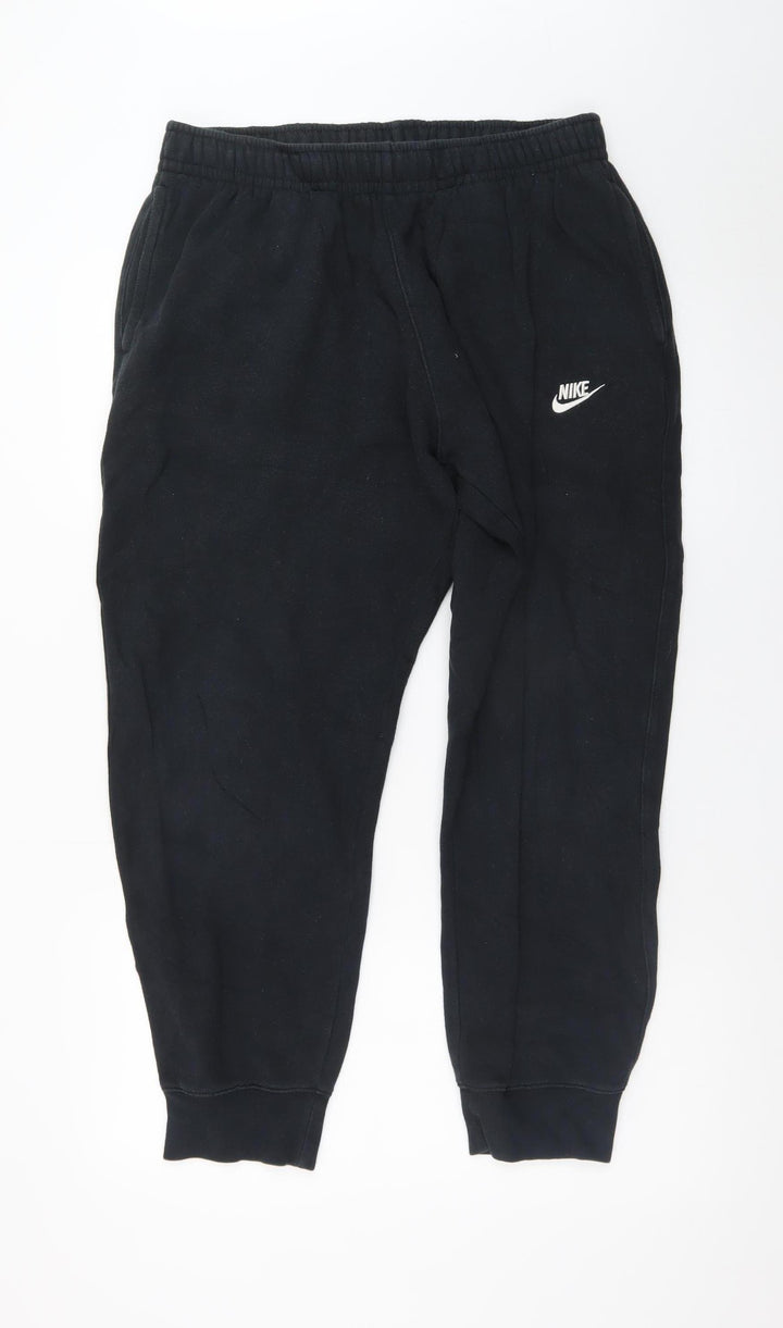 Nike Men's Black Jogger Sweatpants L Regular Fit Fleece Trousers