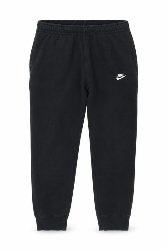 Front view of Nike Men's Black Jogger Sweatpants L Regular Fit Fleece Trousers