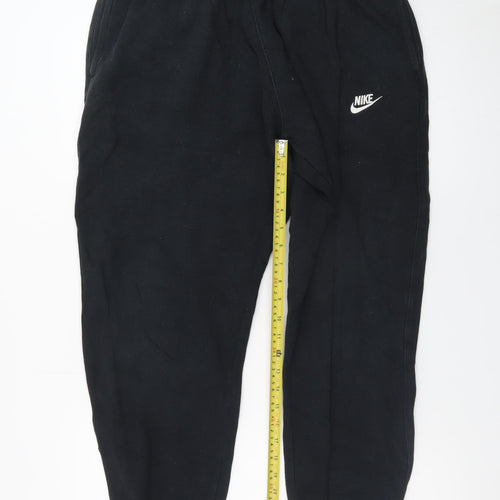 Nike Men's Black Jogger Sweatpants L Regular Fit Fleece Trousers