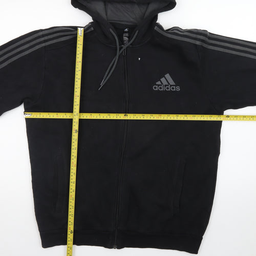Adidas Men's Black Full Zip Hoodie L Sports Fleece Jacket