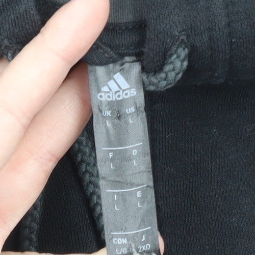 Adidas Men's Black Full Zip Hoodie L Sports Fleece Jacket