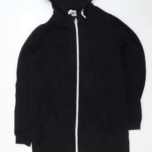 ASOS Women's Black Full Zip Hoodie Size M 100% Cotton Casual