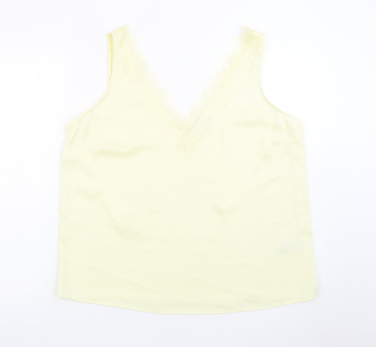 Marks and Spencer Women’s Yellow Lace Trim Camisole Blouse Size 16