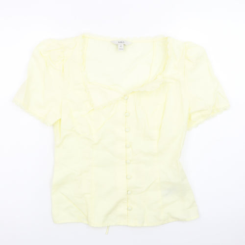 Marks and Spencer Women’s Yellow Cotton Short Sleeve Blouse Size 10