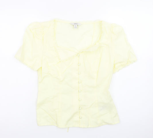 Marks and Spencer Women’s Yellow Cotton Short Sleeve Blouse Size 10