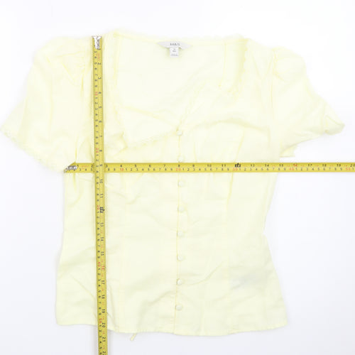 Marks and Spencer Women’s Yellow Cotton Short Sleeve Blouse Size 10