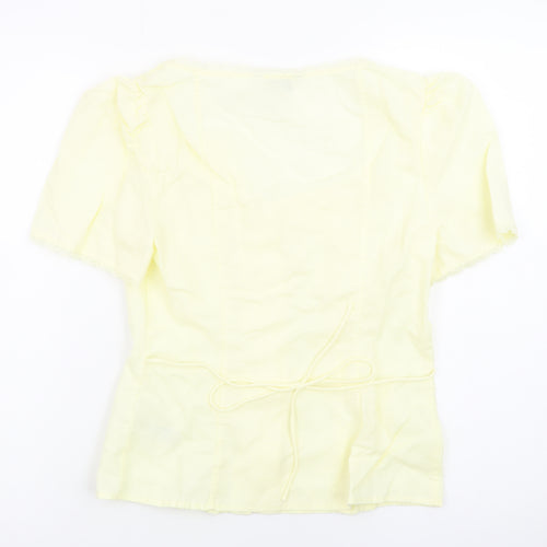 Marks and Spencer Women’s Yellow Cotton Short Sleeve Blouse Size 10