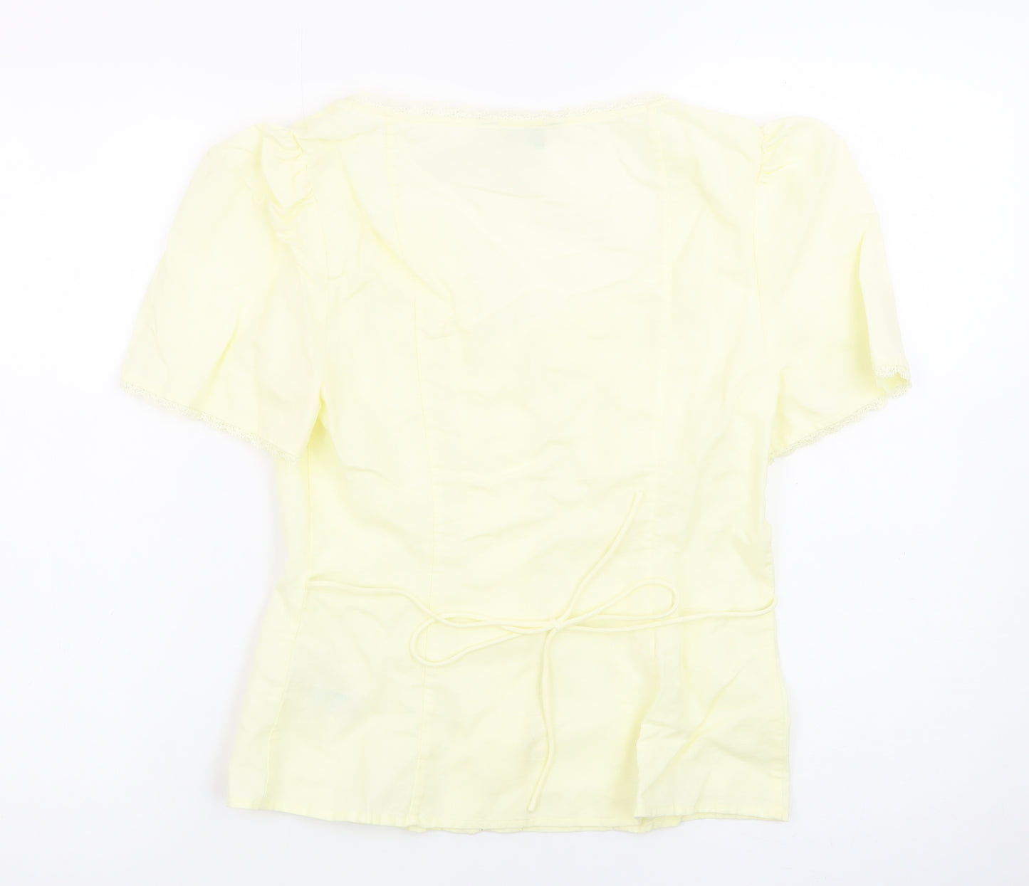 Marks and Spencer Women’s Yellow Cotton Short Sleeve Blouse Size 10