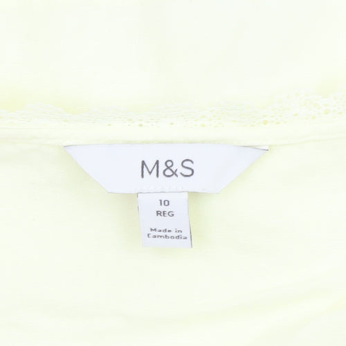 Marks and Spencer Women’s Yellow Cotton Short Sleeve Blouse Size 10