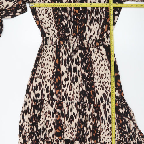 Principles Women's Multicoloured Animal Print A-Line Knee Length Dress Size 12