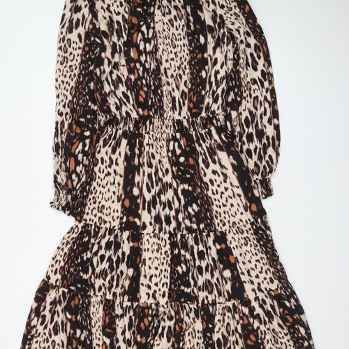 Principles Women's Multicoloured Animal Print A-Line Knee Length Dress Size 12
