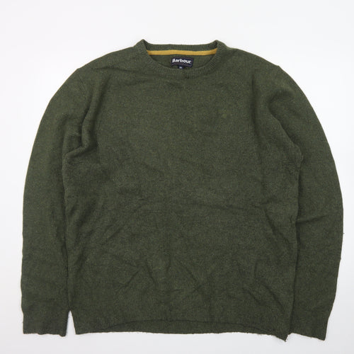 Barbour Men’s Green 2XL Wool Crew Neck Pullover Jumper