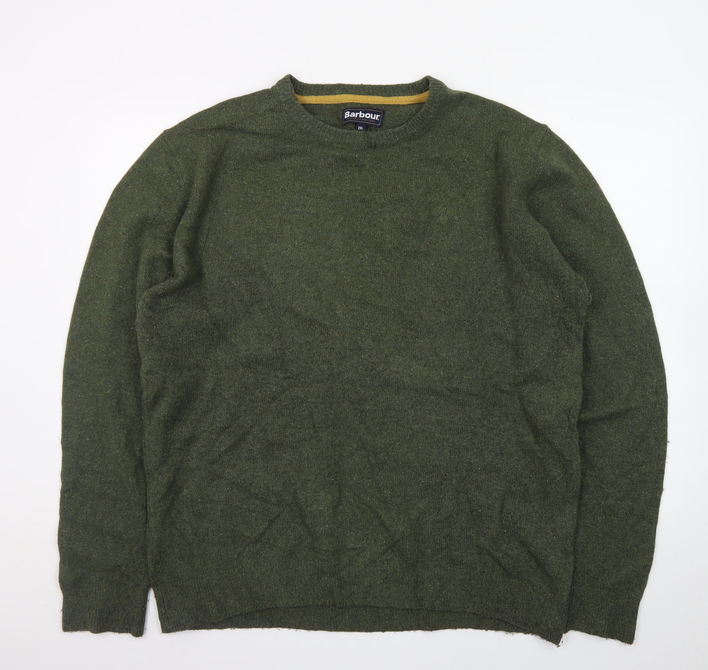 Barbour Men’s Green 2XL Wool Crew Neck Pullover Jumper