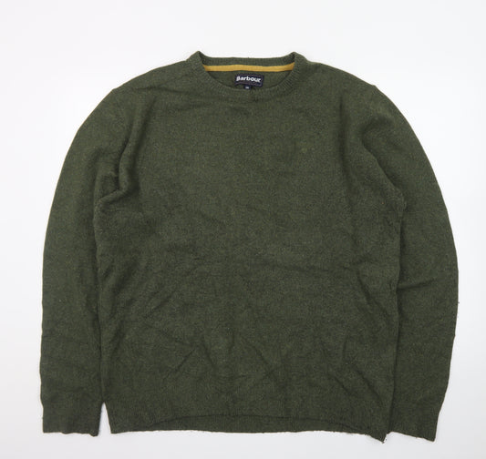 Barbour Men’s Green 2XL Wool Crew Neck Pullover Jumper