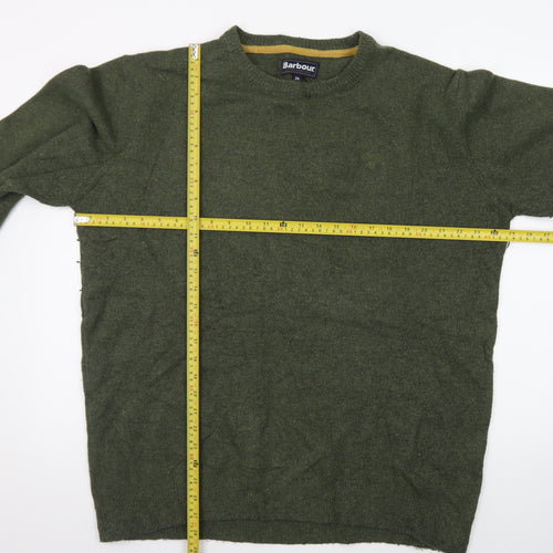 Barbour Men’s Green 2XL Wool Crew Neck Pullover Jumper
