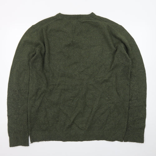 Barbour Men’s Green 2XL Wool Crew Neck Pullover Jumper
