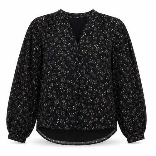 Apricot Womens Black Floral Long Sleeve Tunic Blouse Size 8