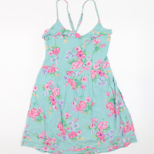 Pepe Jeans Womens Green Floral Slip Dress Size M Summer Boho