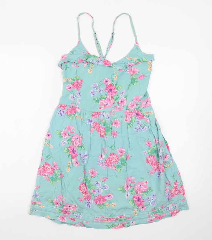Pepe Jeans Womens Green Floral Slip Dress Size M Summer Boho
