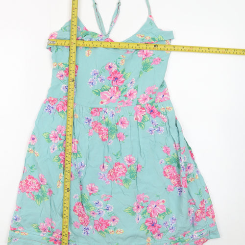 Pepe Jeans Womens Green Floral Slip Dress Size M Summer Boho