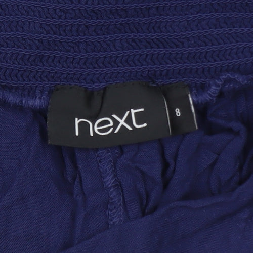 Next Women’s Blue Culotte Shorts Size 8 Lightweight Viscose