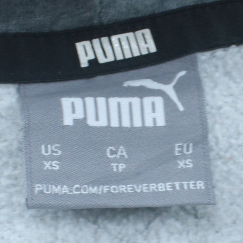 Puma Mens Grey XS Pullover Hoodie Fleece Logo Sweatshirt