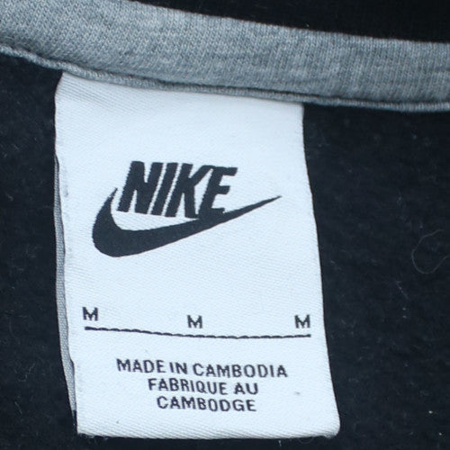 Nike Men's Black Regular Fit Crew Neck Fleece Sweatshirt M