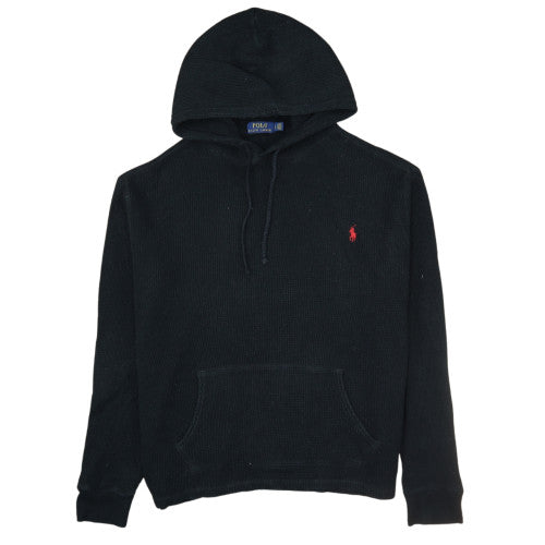 Polo Ralph Lauren Men's Black Knit Cotton Pullover Hoodie Size L