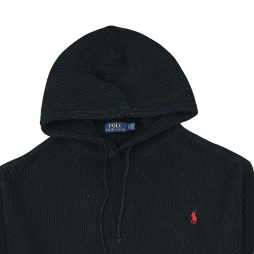 Polo Ralph Lauren Men's Black Knit Cotton Pullover Hoodie Size L