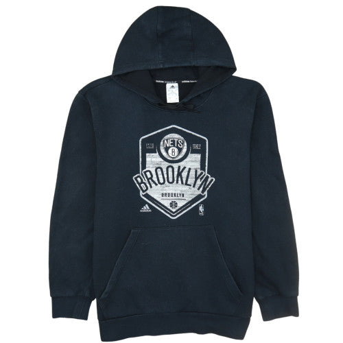 Adidas Men’s Black XL Pullover Fleece Hoodie Brooklyn Nets Logo