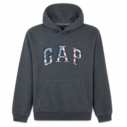 Gap Men’s Grey 2XL Pullover Hoodie with USA Logo Design