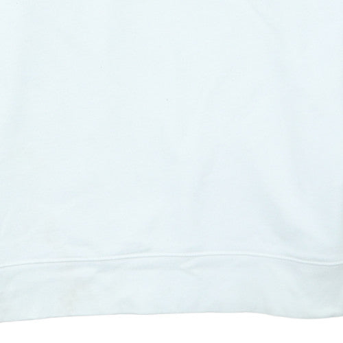 Levi's Women White Crew Neck Pullover Sweatshirt L Cotton Blend