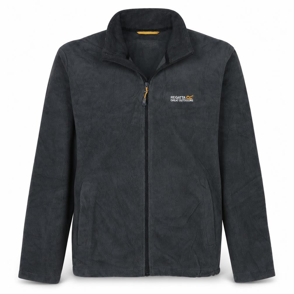 Front view of Regatta Great Outdoors Men's Black Fleece Full Zip Jacket, size S