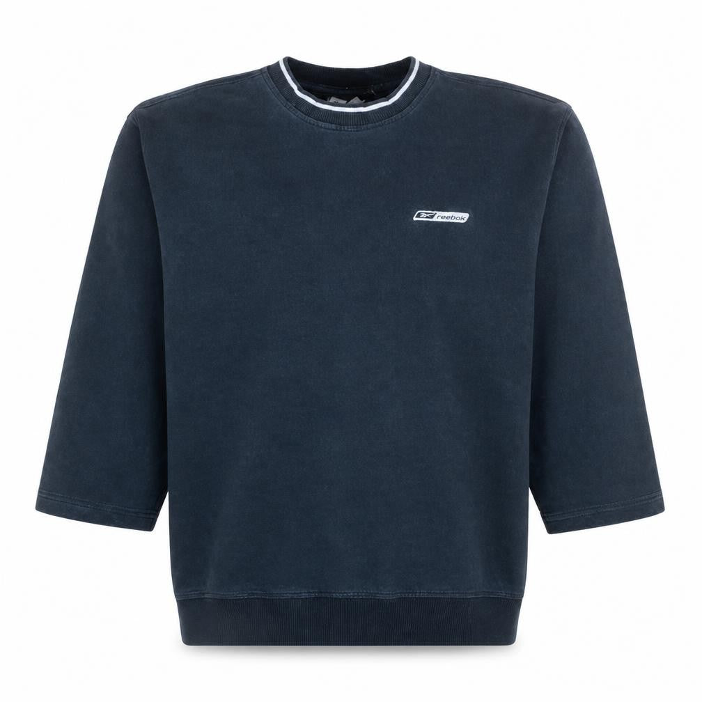 Front view of Reebok Men Blue XL Crew Neck Pullover Logo Sweatshirt
