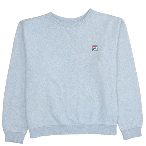 Fila Womens Grey XL Crew Neck Pullover Sweatshirt Classic Logo
