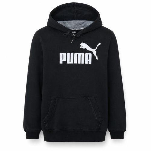 Puma Mens Black Pullover Hoodie L Fleece Sports Sweatshirt