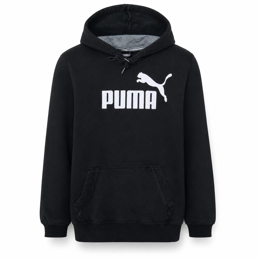 Puma Mens Black Pullover Hoodie L Fleece Sports Sweatshirt