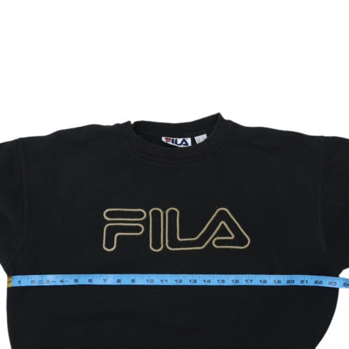 Fila Teens Black Crew Neck Logo Sweatshirt Size M Pullover