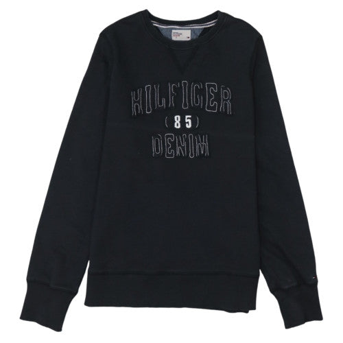 Tommy Hilfiger Denim Men's Black Cotton Crew Neck Sweatshirt S