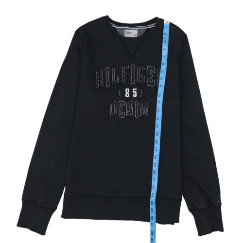 Tommy Hilfiger Denim Men's Black Cotton Crew Neck Sweatshirt S