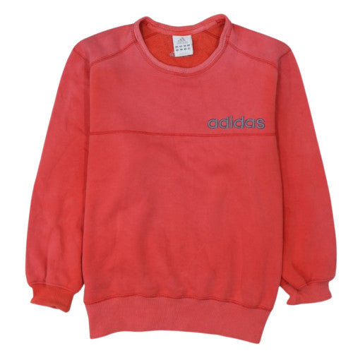 Adidas Womens Red Crew Neck Pullover Sweatshirt Size 14 Classic Fit