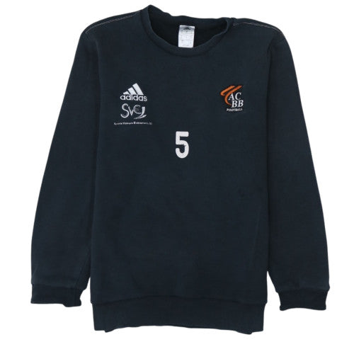 Adidas Womens Black Size M Pullover Sweatshirt Football Logo Crew Neck