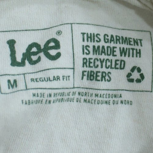 Lee Men’s Ivory Regular Fit Crew Neck Cotton Sweatshirt M