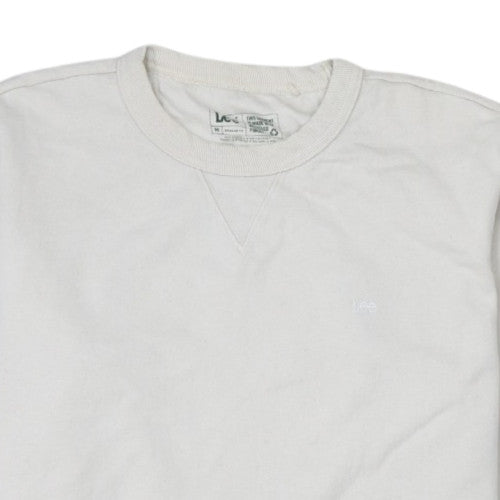 Lee Men’s Ivory Regular Fit Crew Neck Cotton Sweatshirt M