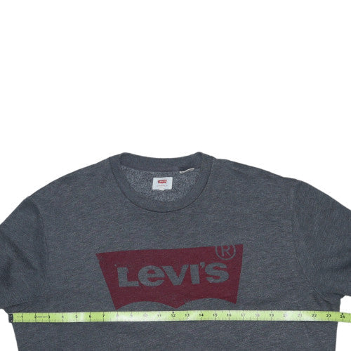 Levi's Men's Grey Logo Crew Neck Pullover Sweatshirt Size L