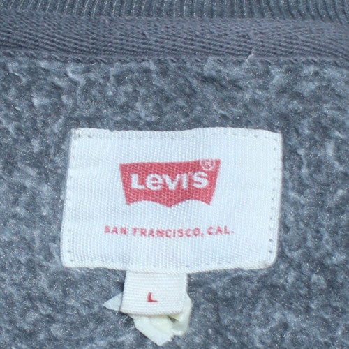 Levi's Men's Grey Logo Crew Neck Pullover Sweatshirt Size L
