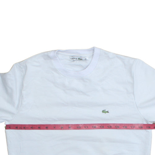 Lacoste Men’s White Cotton Crew Neck Pullover Sweatshirt L