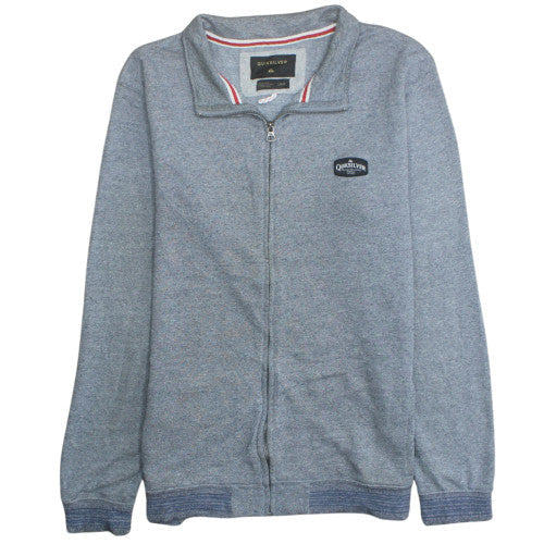 Quiksilver Men's Grey Full Zip Sweatshirt L Collared Regular Fit