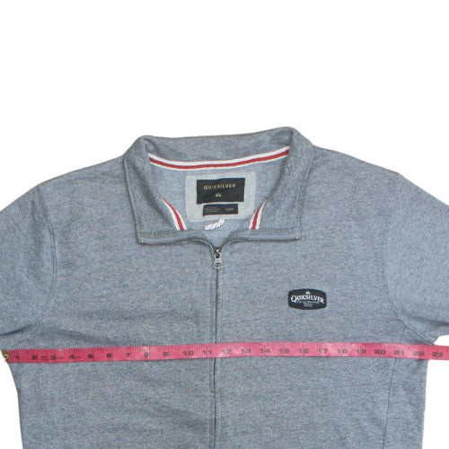 Quiksilver Men's Grey Full Zip Sweatshirt L Collared Regular Fit