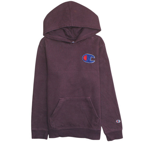 Champion Womens Burgundy Hoodie L Cotton Pullover Casual Sweatshirt